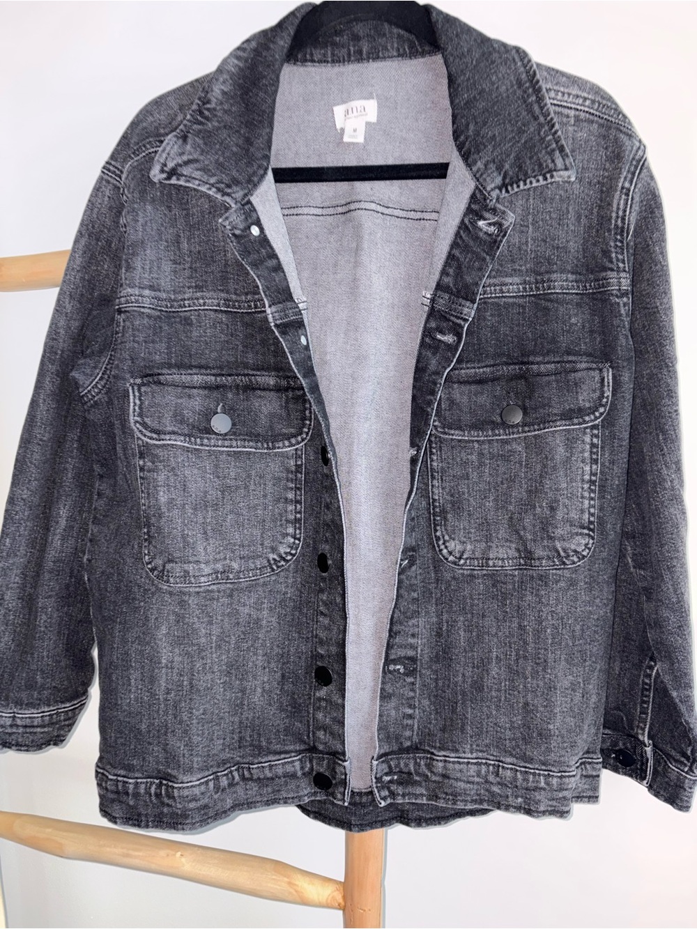 Black/Gray Washed Denim Jacket